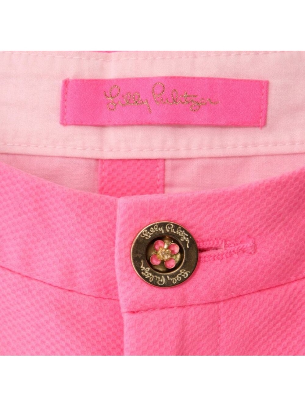 Lilly Pulitzer Bright Pink Scallop Hem High-Rise Shorts - Picture 3 of 4